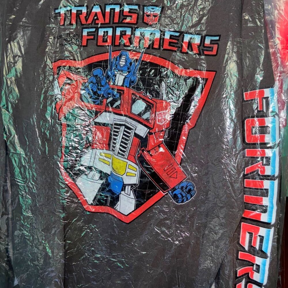 Vintage Transformers Optimus Prime long sleeve asphalt grey shirt size men Large